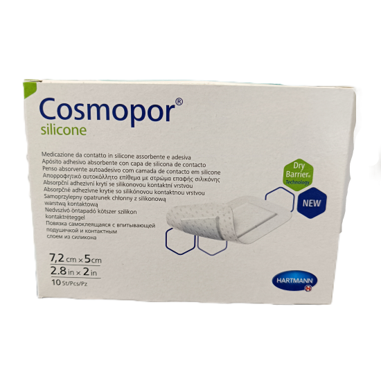 Cosmopor® silicone szigetkötszer (7,2x5 cm; 10 db) Cosmopor® silicone szigetkötszer (7,2x5 cm; 10 db)