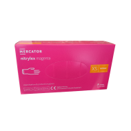 Púdermentes nitril kesztyű Mercator Nitrylex magenta XS - 100 db