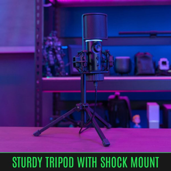 Mikrofon Streamplify MIC RGB Tripod kardioid kondenzátor USB Fekete Mikrofon Streamplify MIC RGB Tripod kardioid kondenzátor USB Fekete
