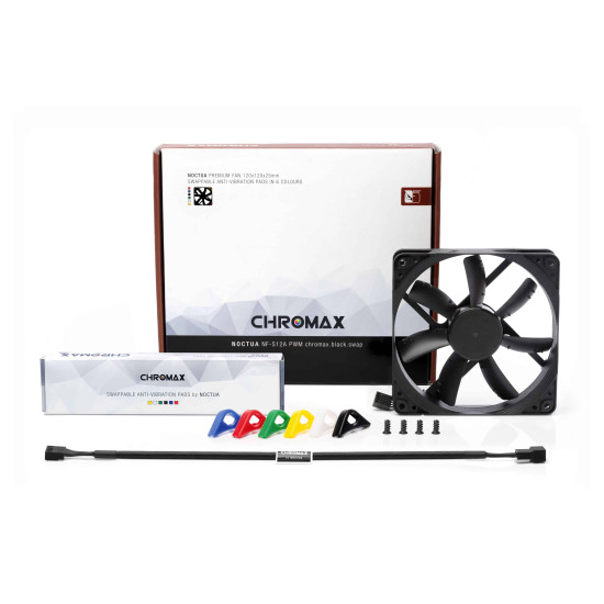 Ventilátor Noctua NF-S12A PWM chromax.black.swap 12cm Ventilátor Noctua NF-S12A PWM chromax.black.swap 12cm