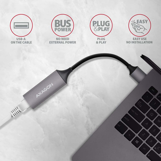 Ethernet Adapter Axagon ADE-TR Gigabit Ethernet 10/100/1000 Adapter - USB 3.1 Typ A, Ethernet Adapter Axagon ADE-TR Gigabit Ethernet 10/100/1000 Adapter - USB 3.1 Typ A,