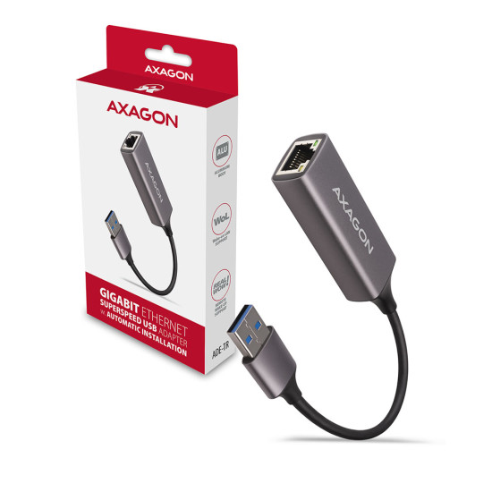 Ethernet Adapter Axagon ADE-TR Gigabit Ethernet 10/100/1000 Adapter - USB 3.1 Typ A, Ethernet Adapter Axagon ADE-TR Gigabit Ethernet 10/100/1000 Adapter - USB 3.1 Typ A,