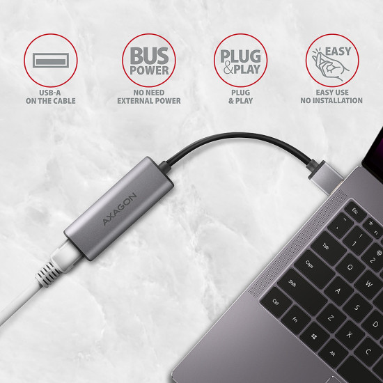 Ethernet Adapter Axagon USB ADE-25R USB 3.2- USB Typ-A, RJ45, 2500 Mbit/s Ethernet Adapter Axagon USB ADE-25R USB 3.2- USB Typ-A, RJ45, 2500 Mbit/s