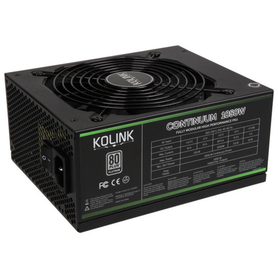 Tápegység Kolink Continuum 1050W 14cm ATX BOX 80+ Platinum Moduláris Tápegység Kolink Continuum 1050W 14cm ATX BOX 80+ Platinum Moduláris