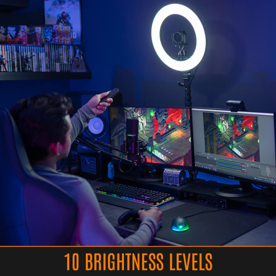Körlámpa Streamplify Light 14 36cm 36W 2250 Lumen + kamera tartó + állvány Körlámpa Streamplify Light 14 36cm 36W 2250 Lumen + kamera tartó + állvány
