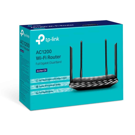 Wireless Router TP-Link Archer C6 AC1200 MU-MIMO Dual Band Gigabit LAN Wireless Router TP-Link Archer C6 AC1200 MU-MIMO Dual Band Gigabit LAN
