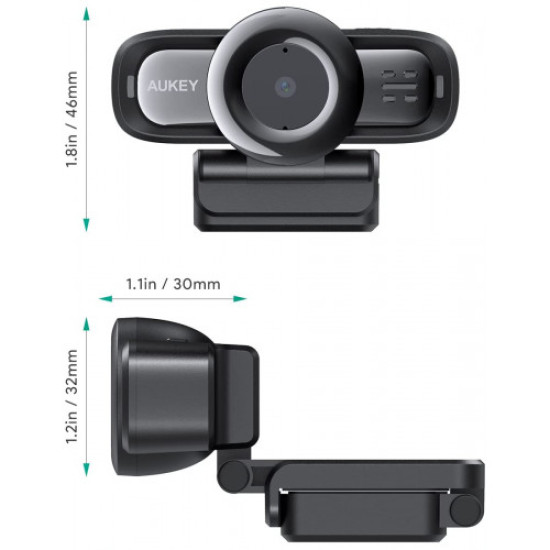 Webkamera Aukey LM3 1920x1080 USB 2.0 Autófókusz Webkamera Aukey LM3 1920x1080 USB 2.0 Autófókusz